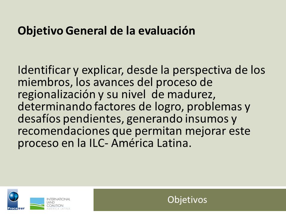 Objetivo General de la evaluación
