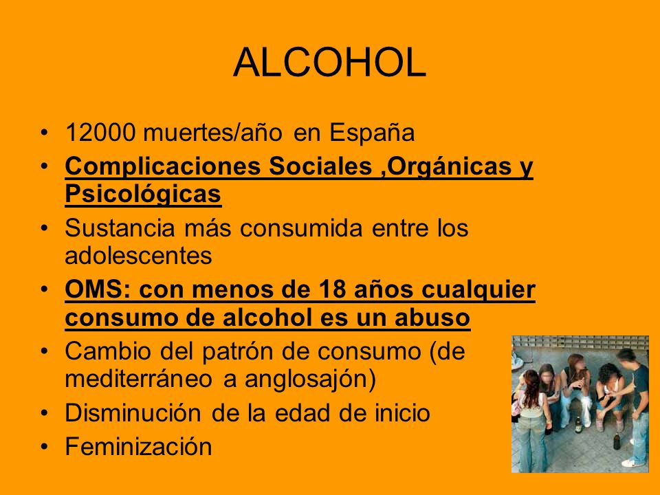 ALCOHOL muertes/año en España