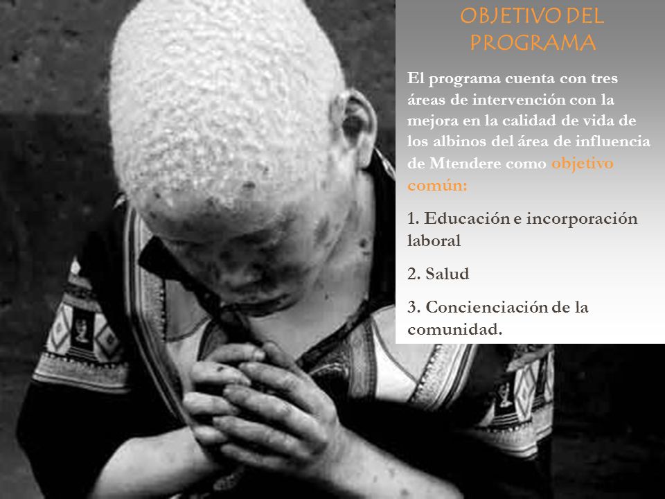 OBJETIVO DEL PROGRAMA 1. Educación e incorporación laboral 2. Salud