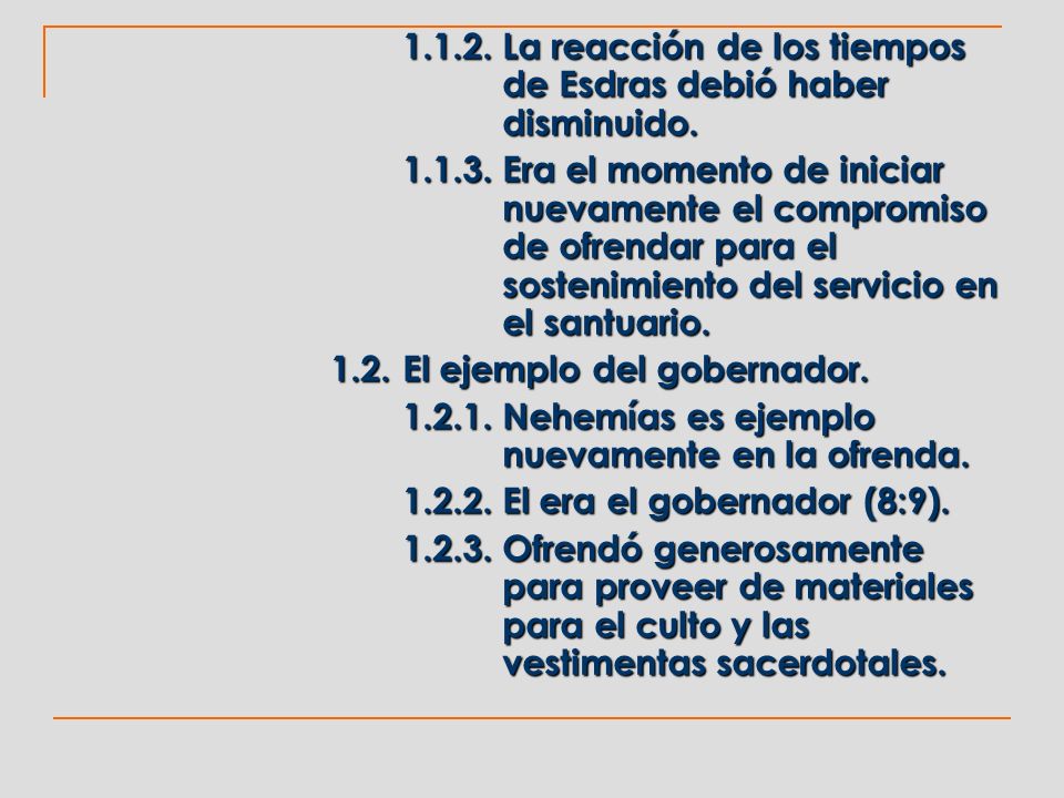 La reacción de los tiempos de Esdras debió haber disminuido.