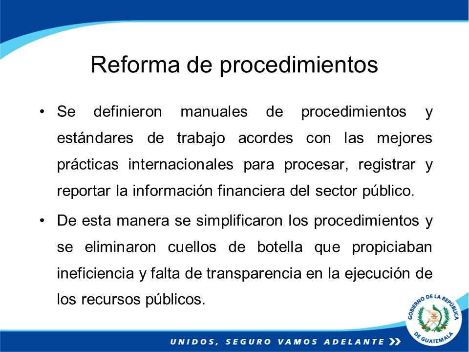 Reforma de procedimientos