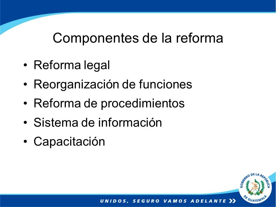 Componentes de la reforma