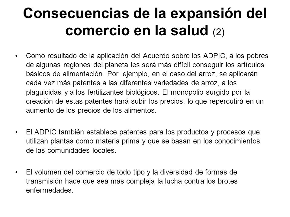 Consecuencias de la expansión del comercio en la salud (2)