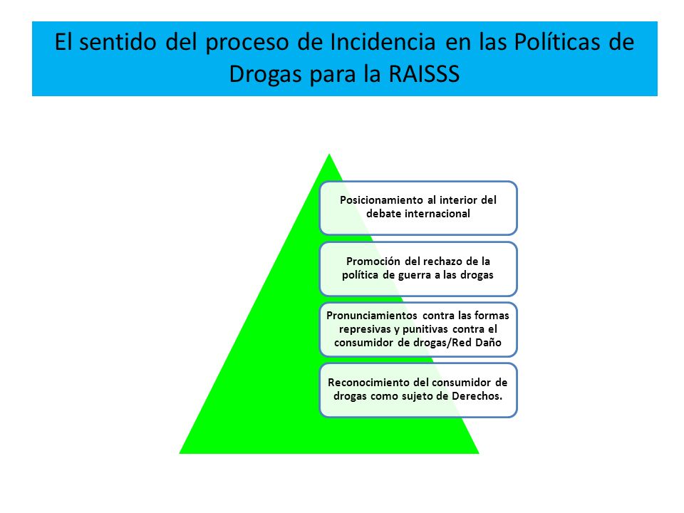 El sentido del proceso de Incidencia en las Políticas de Drogas para la RAISSS