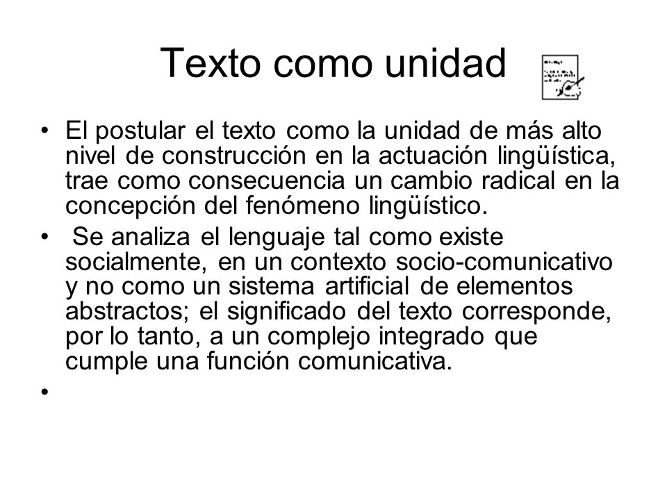 Texto como unidad