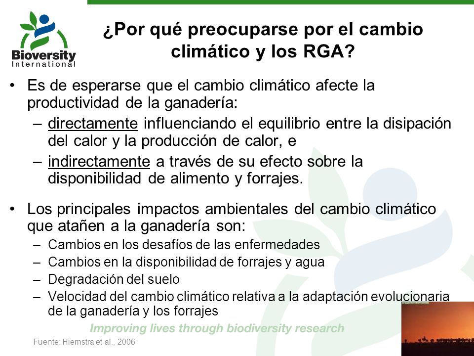 ¿Por qué preocuparse por el cambio climático y los RGA