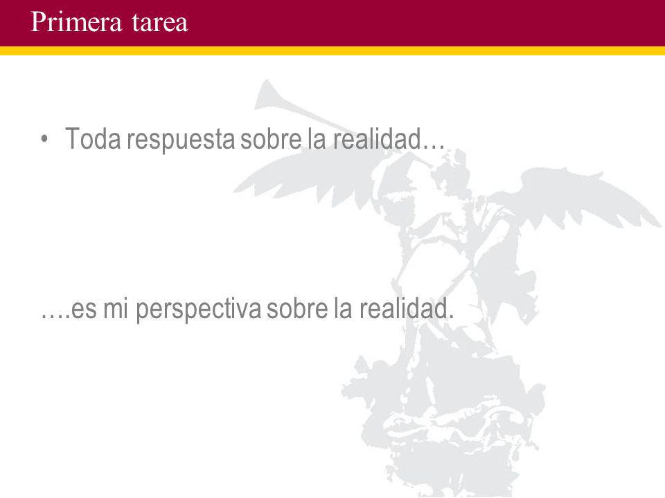 Primera tarea Toda respuesta sobre la realidad… ….es mi perspectiva sobre la realidad.