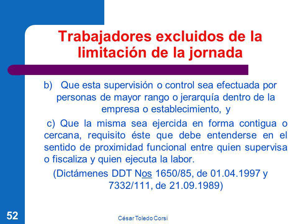 Trabajadores excluidos de la limitación de la jornada