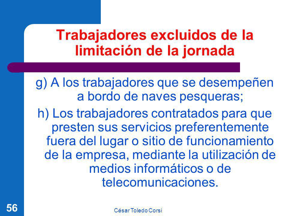 Trabajadores excluidos de la limitación de la jornada