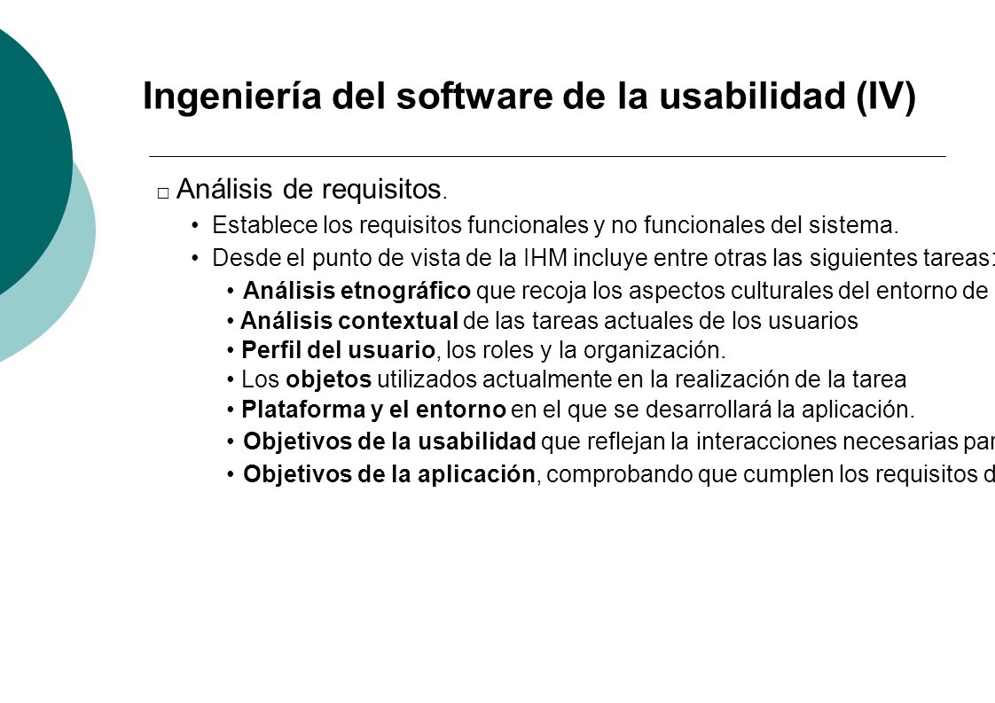 Ingeniería del software de la usabilidad (IV)