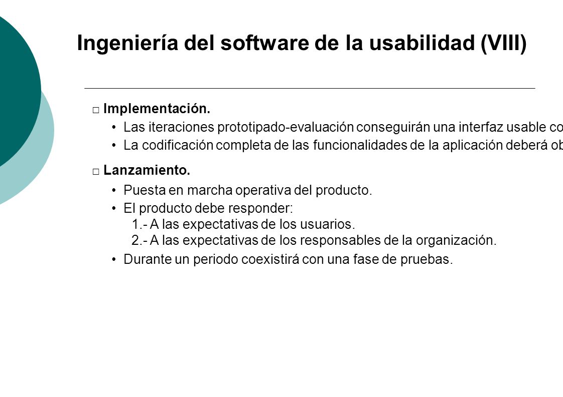 Ingeniería del software de la usabilidad (VIII)