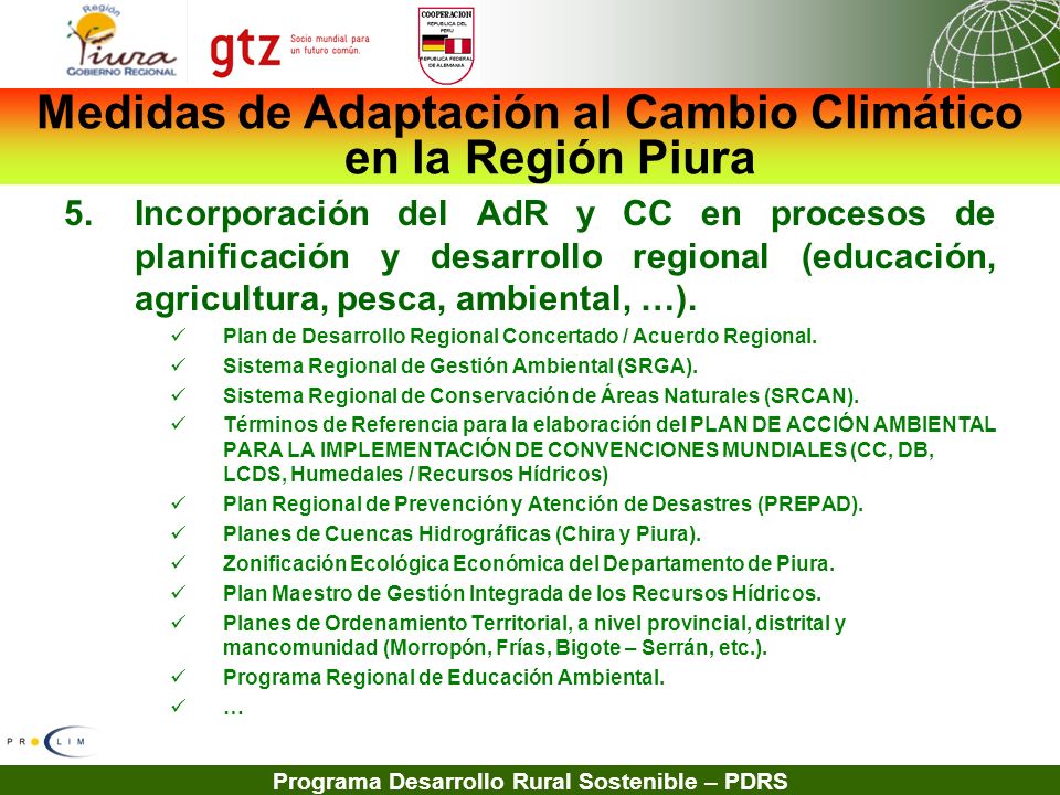 Medidas de Adaptación al Cambio Climático en la Región Piura