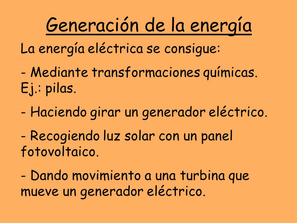 Generación de la energía