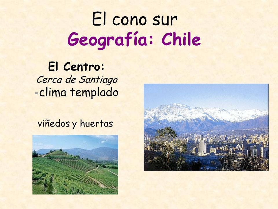 El cono sur Geografía: Chile