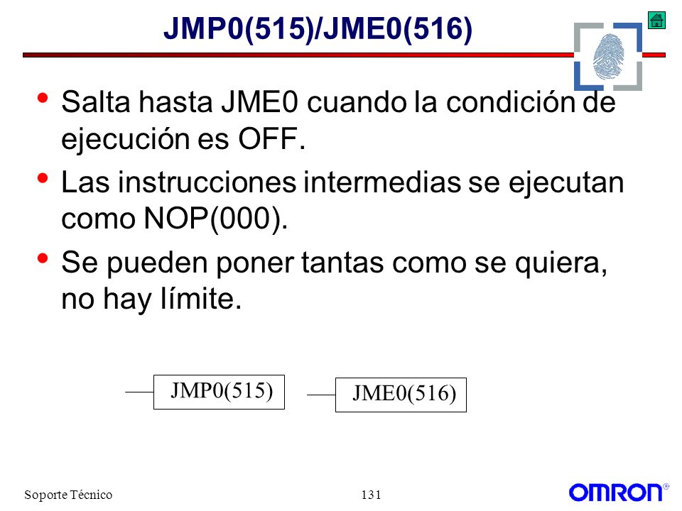 Salta hasta JME0 cuando la condición de ejecución es OFF.