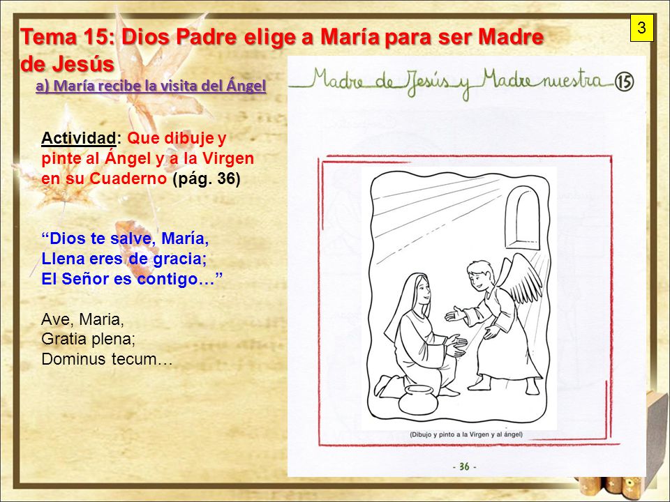 Tema 15: Dios Padre elige a María para ser Madre de Jesús
