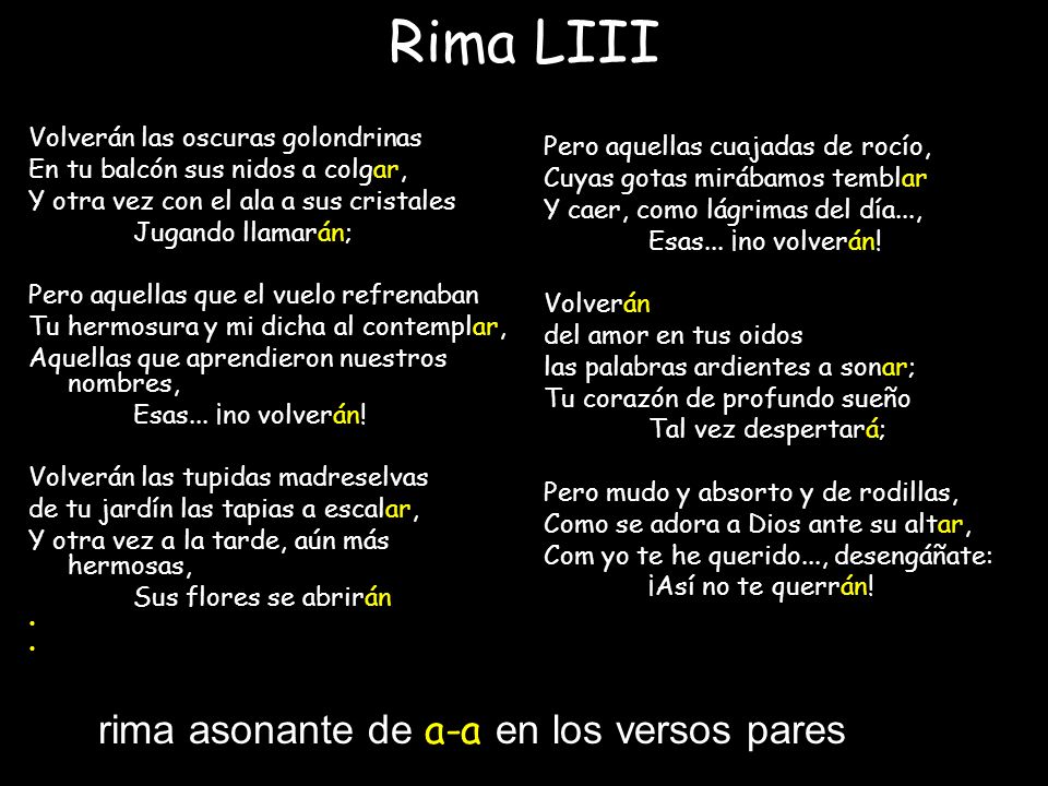 Rima LIII rima asonante de a-a en los versos pares