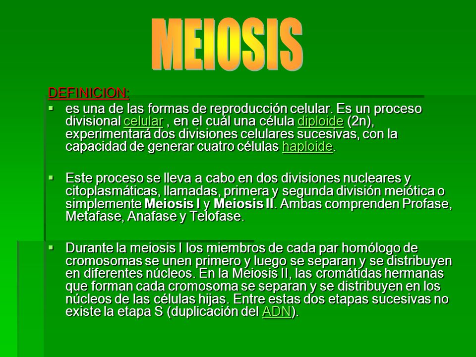 MEIOSIS DEFINICION: