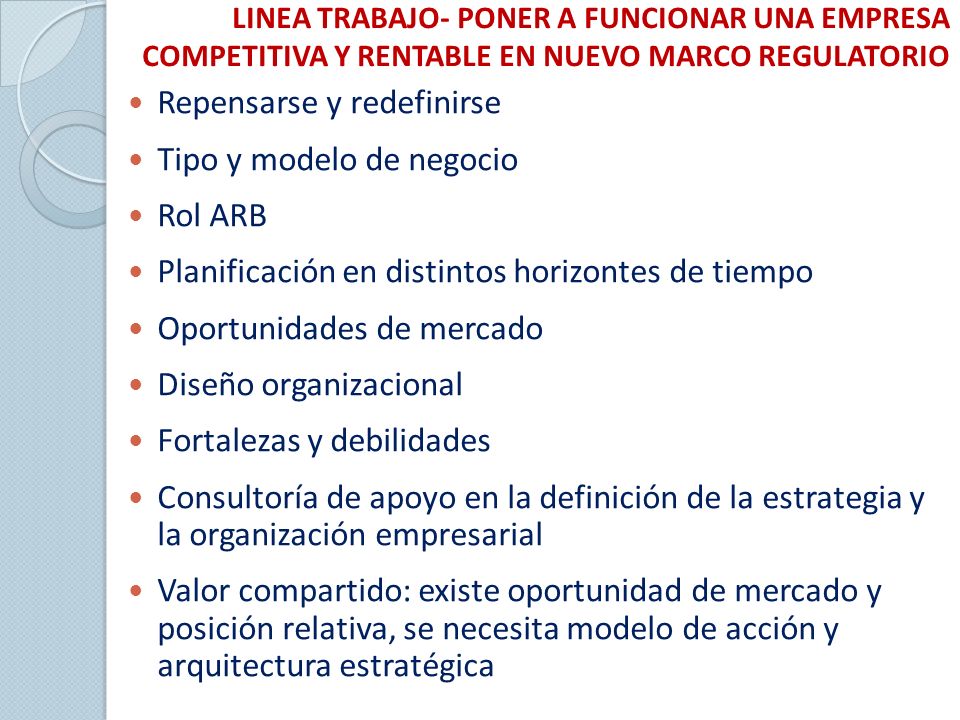 Repensarse y redefinirse Tipo y modelo de negocio Rol ARB