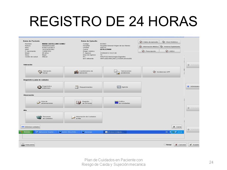 Plan de Cuidados en Paciente con Riesgo de Caida y Sujeción mecanica