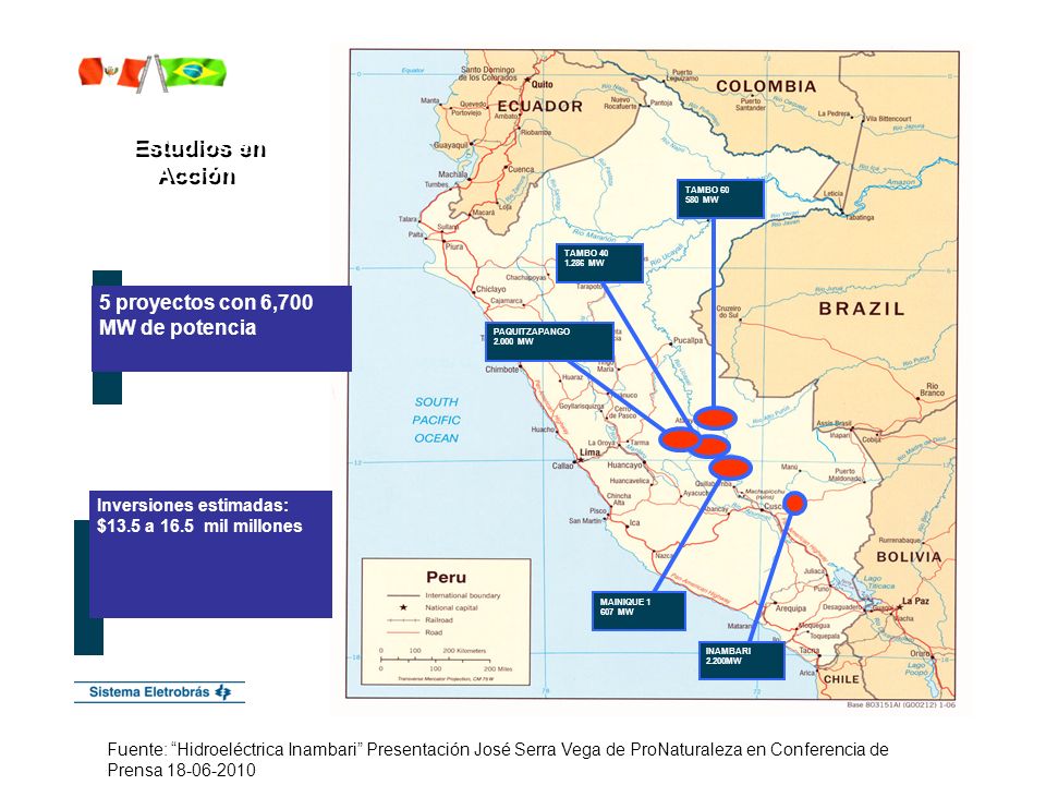 Estudios en Acción 5 proyectos con 6,700 MW de potencia