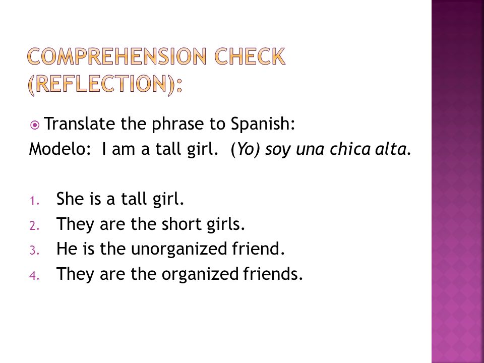 Comprehension check (Reflection):