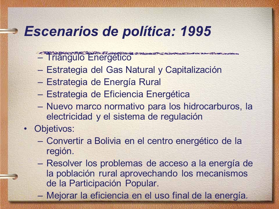 Escenarios de política: 1995