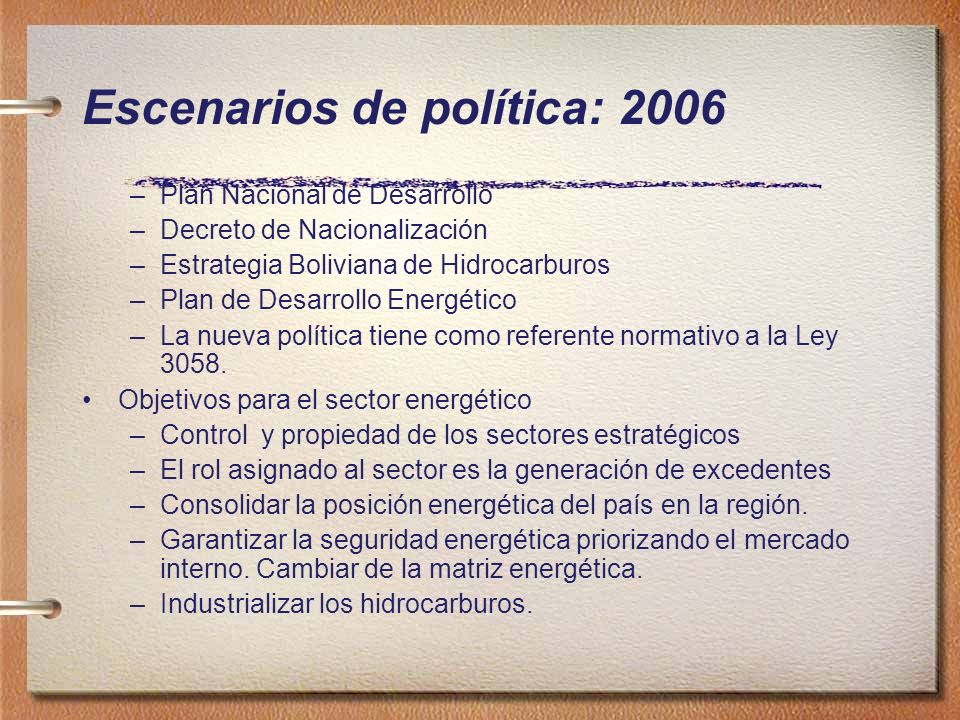 Escenarios de política: 2006