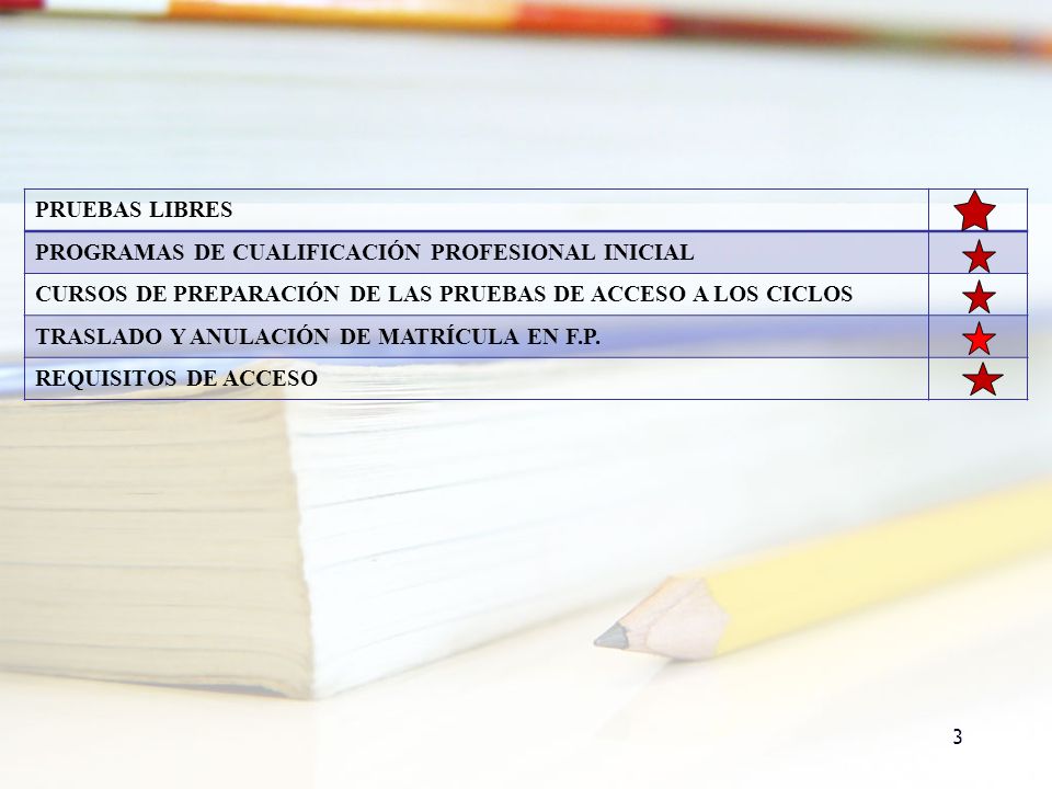 PRUEBAS LIBRES PROGRAMAS DE CUALIFICACIÓN PROFESIONAL INICIAL. CURSOS DE PREPARACIÓN DE LAS PRUEBAS DE ACCESO A LOS CICLOS.