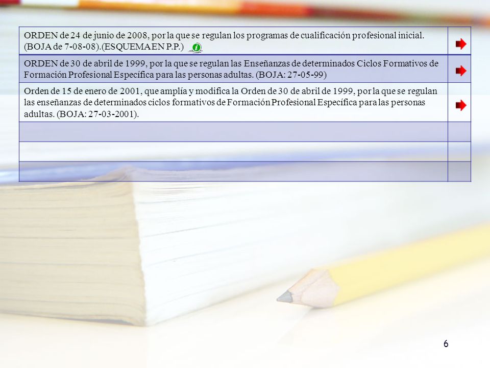 ORDEN de 24 de junio de 2008, por la que se regulan los programas de cualificación profesional inicial. (BOJA de ).(ESQUEMA EN P.P.)