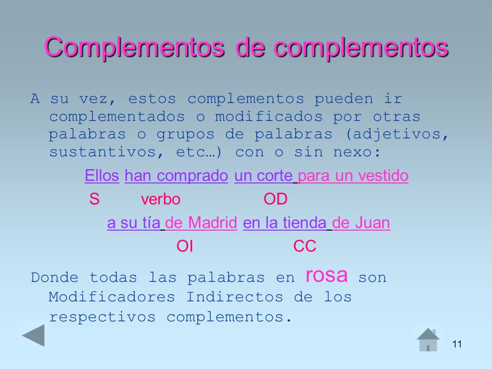 Complementos de complementos