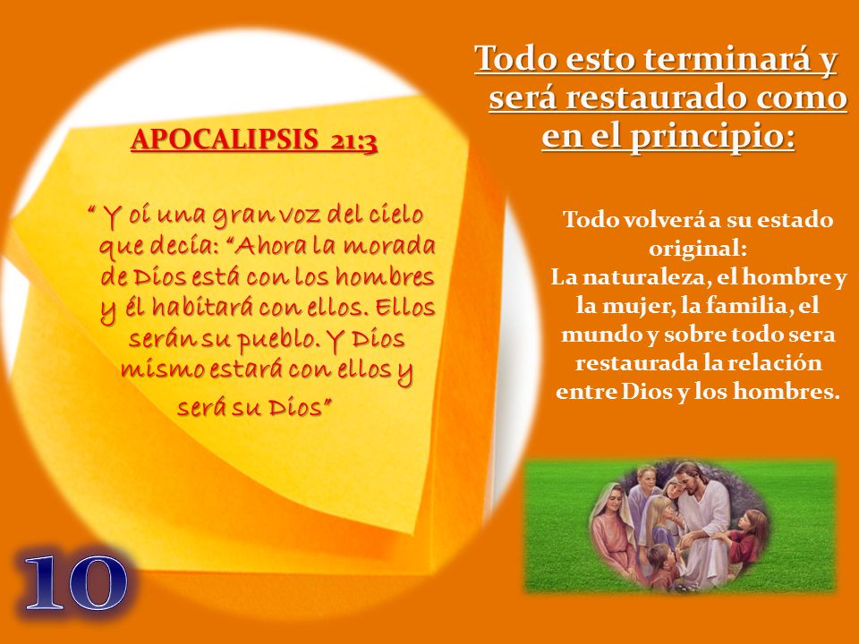 10 Todo esto terminará y será restaurado como en el principio: