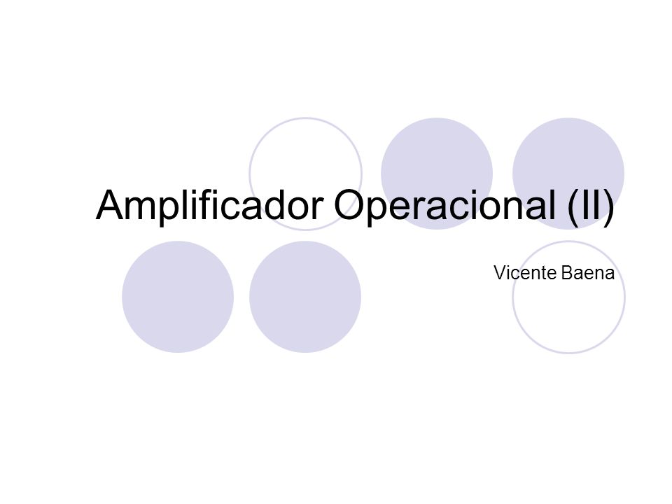 Amplificador Operacional (II)