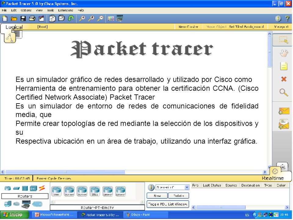 Packet tracer Es un simulador gráfico de redes desarrollado y utilizado por Cisco como.