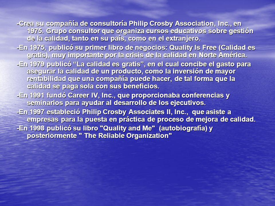 -Crea su compañía de consultoría Philip Crosby Association, Inc