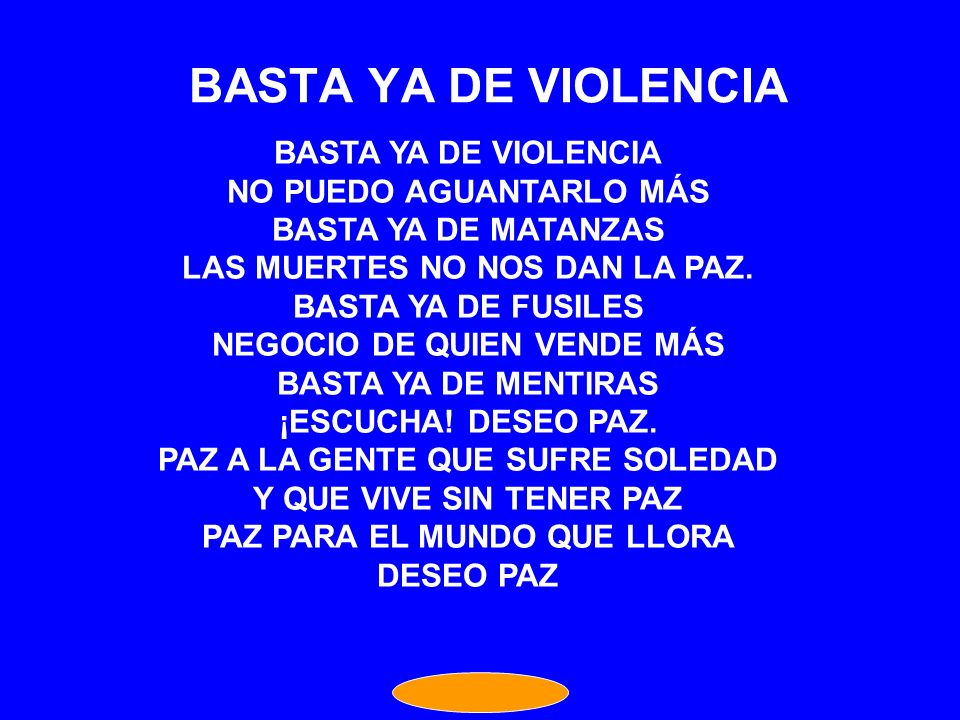 BASTA YA DE VIOLENCIA BASTA YA DE VIOLENCIA NO PUEDO AGUANTARLO MÁS