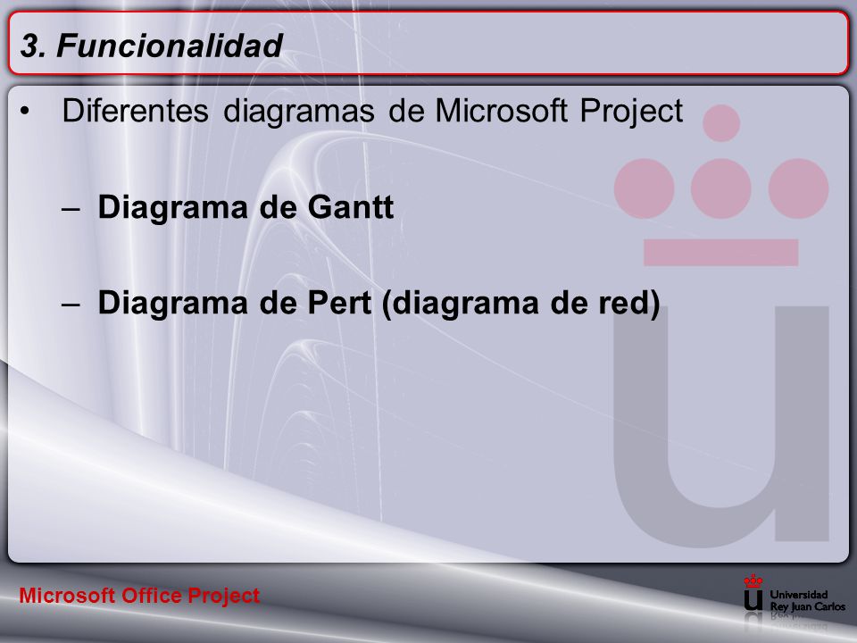 Diferentes diagramas de Microsoft Project Diagrama de Gantt