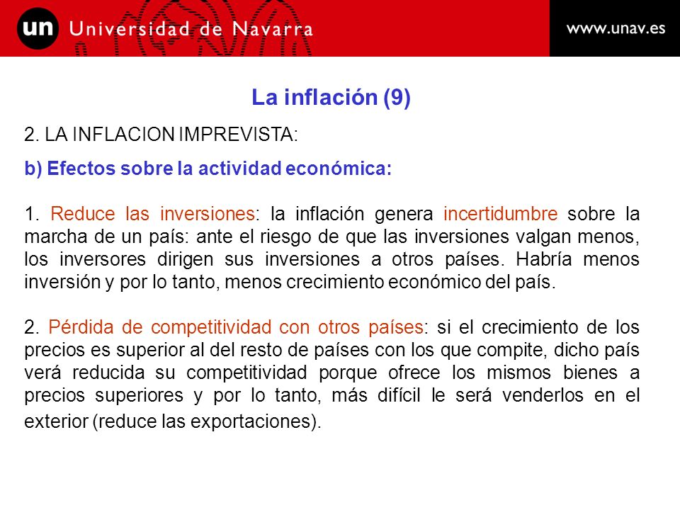 La inflación (9) 2. LA INFLACION IMPREVISTA: