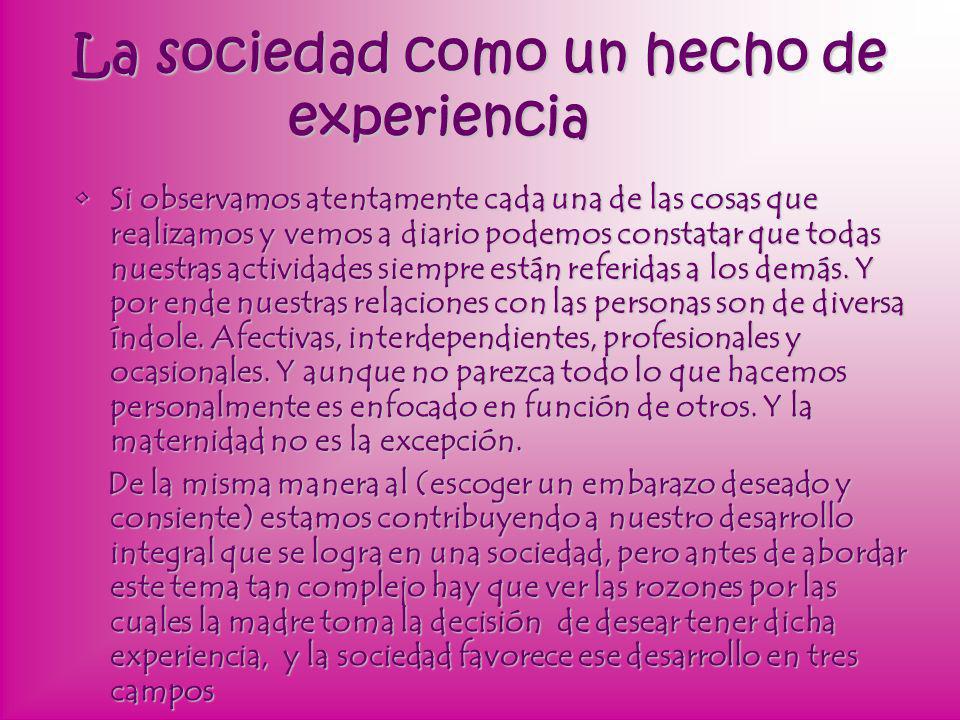 La sociedad como un hecho de experiencia