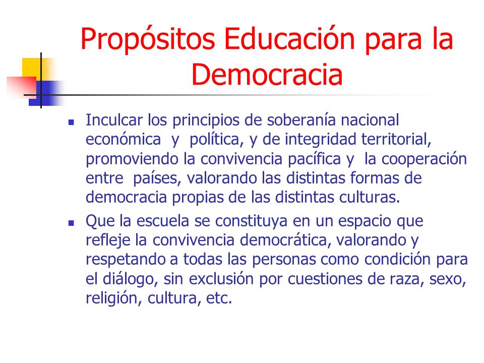 Propósitos Educación para la Democracia