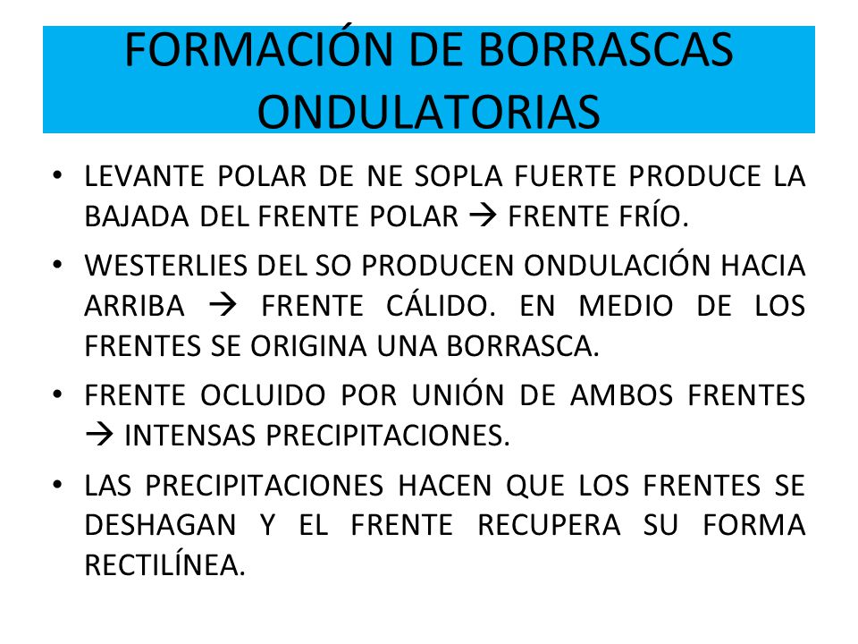FORMACIÓN DE BORRASCAS ONDULATORIAS