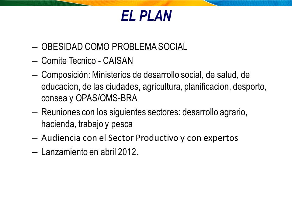 EL PLAN OBESIDAD COMO PROBLEMA SOCIAL Comite Tecnico - CAISAN