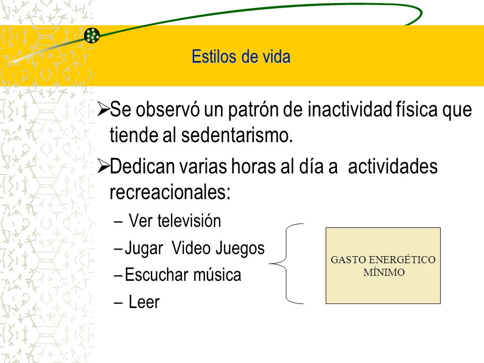 Se observó un patrón de inactividad física que tiende al sedentarismo.