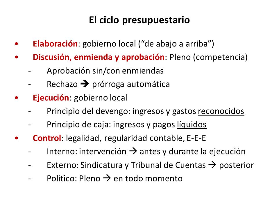 El ciclo presupuestario