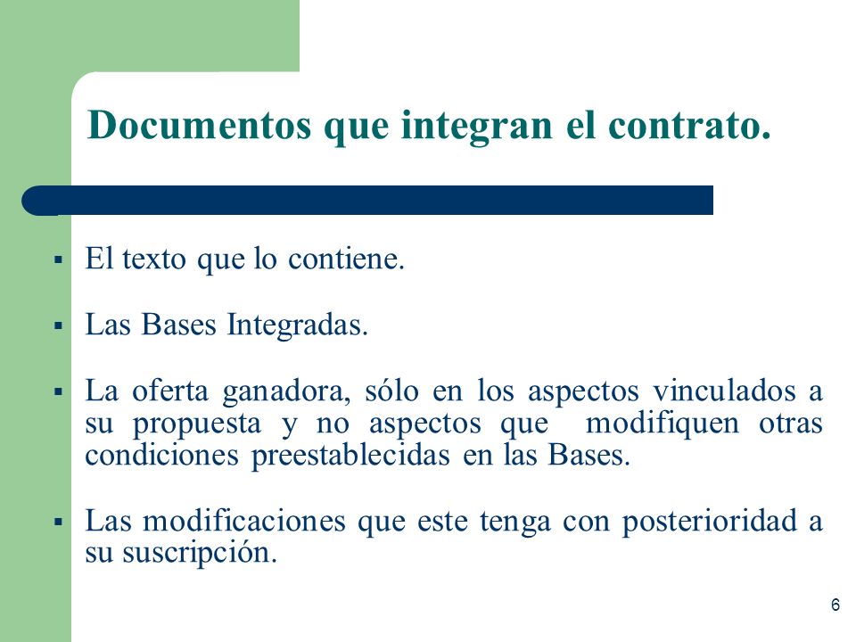 Documentos que integran el contrato.