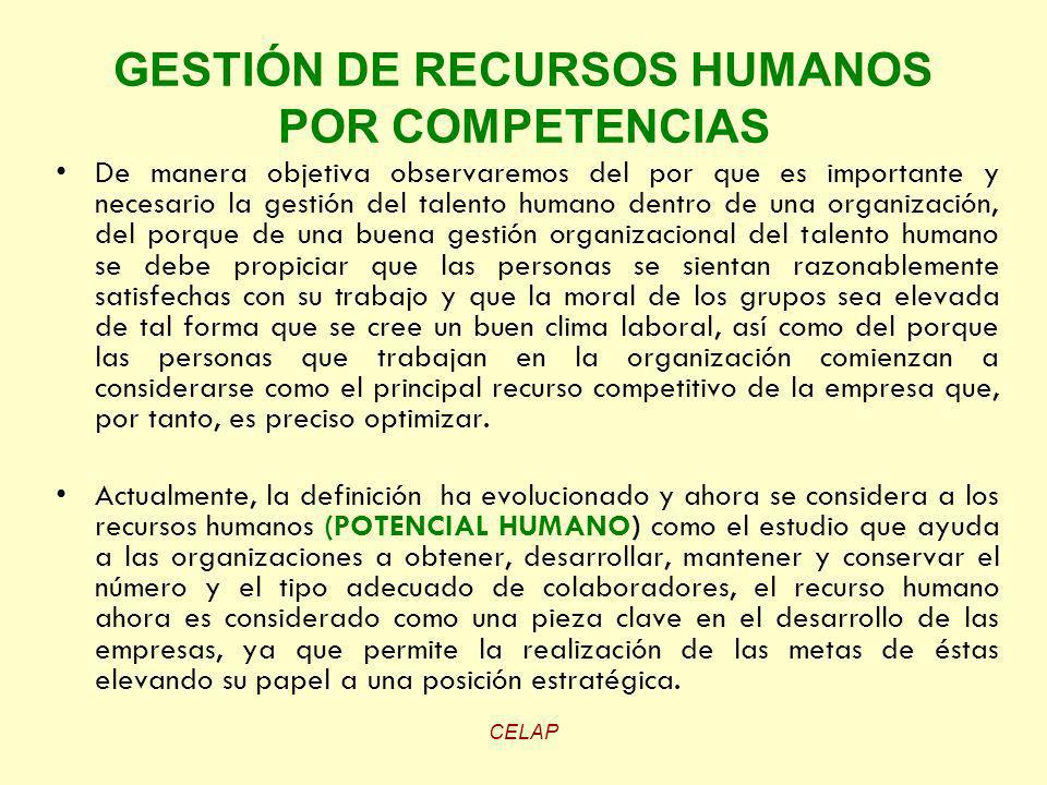 GESTIÓN DE RECURSOS HUMANOS POR COMPETENCIAS