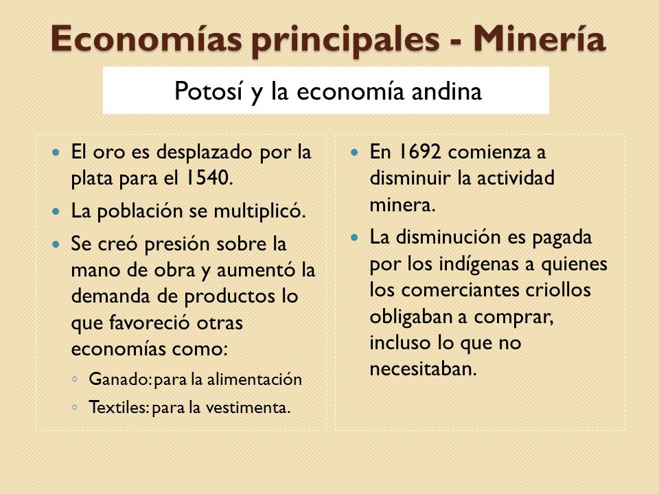 Economías principales - Minería