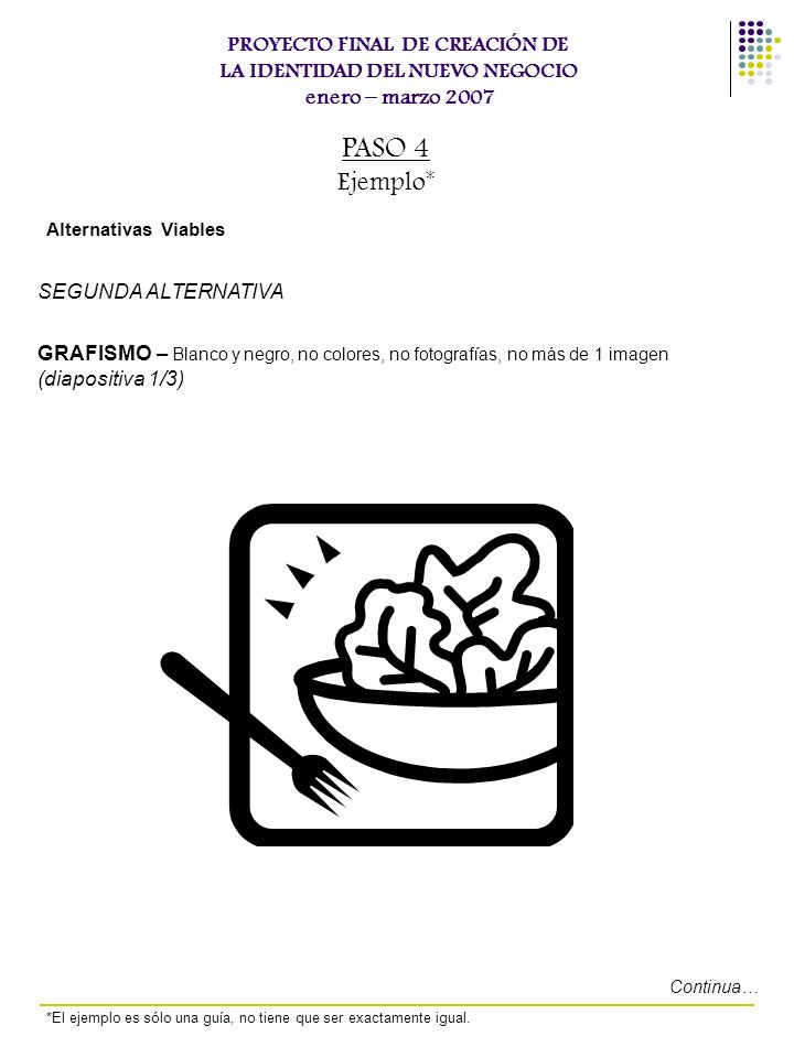 PROYECTO FINAL DE CREACIÓN DE LA IDENTIDAD DEL NUEVO NEGOCIO enero – marzo 2007
