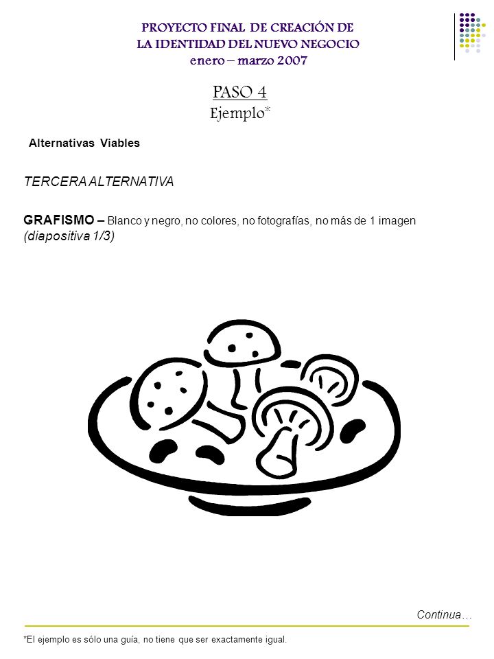 PROYECTO FINAL DE CREACIÓN DE LA IDENTIDAD DEL NUEVO NEGOCIO enero – marzo 2007