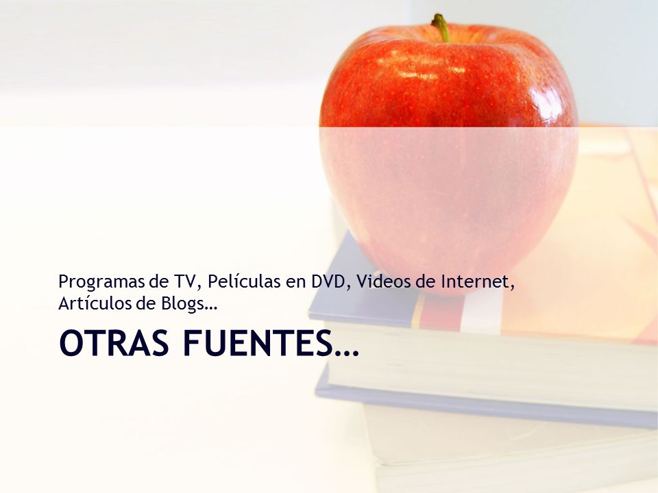Programas de TV, Películas en DVD, Videos de Internet, Artículos de Blogs…